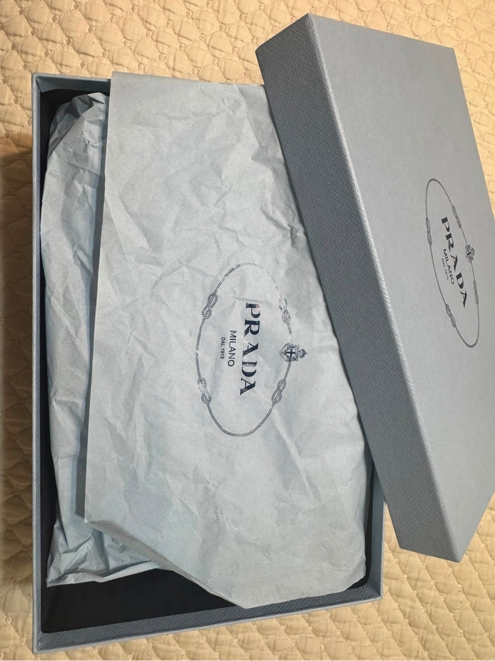 Prada Black Leather Penny Loafers with Gold Logo Hardware - Picture 9 of 12